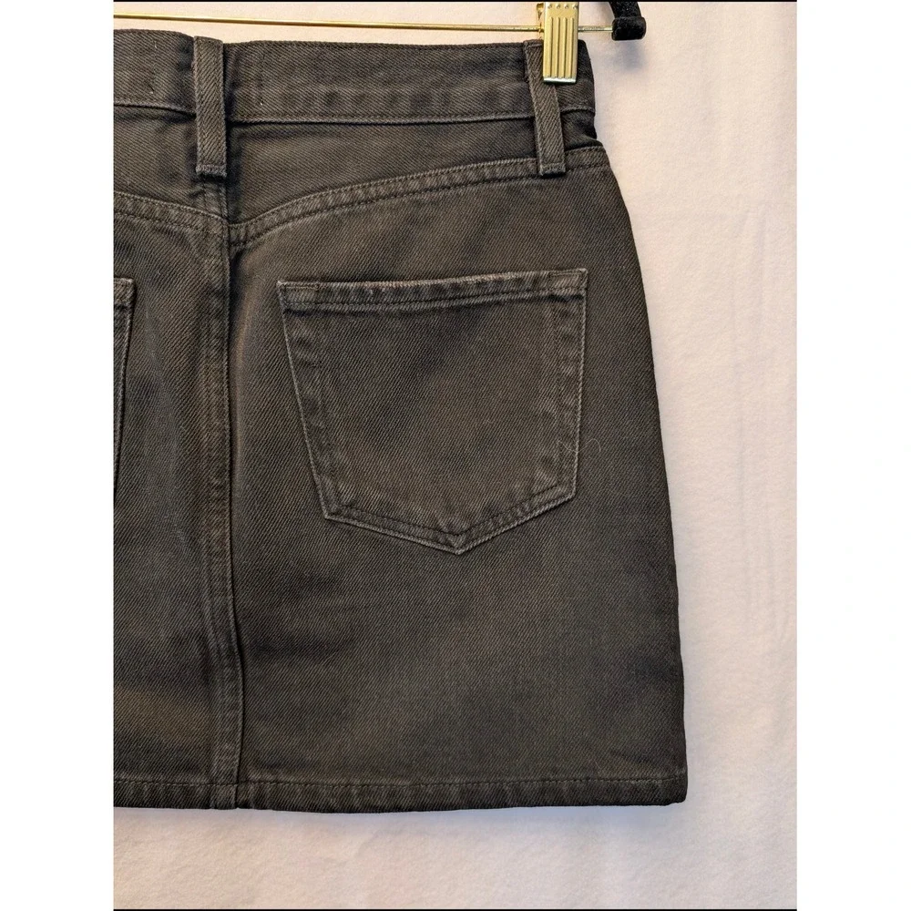 FRAME Beacon Black Sequin Denim Sparkle Disco Edgy Glam‎ Chic Mini Skirt Sz 24